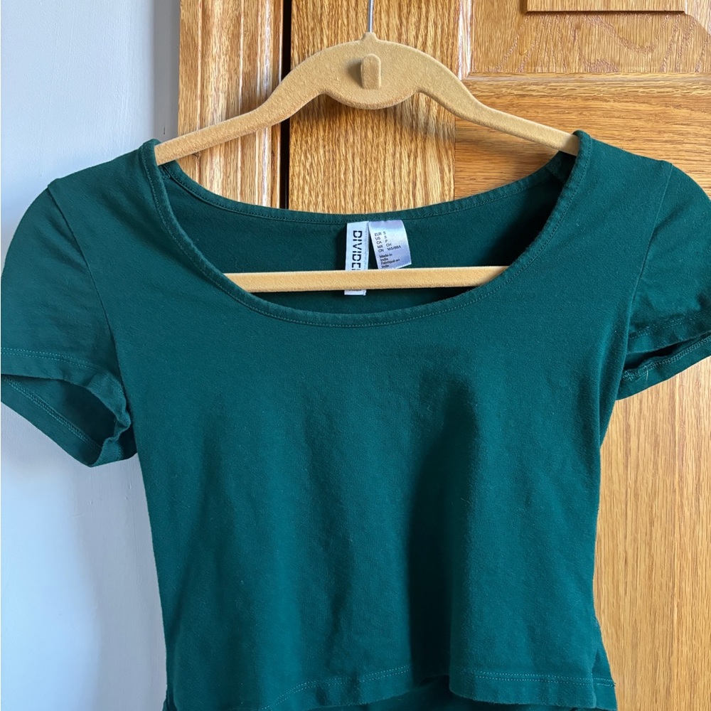 Dark Green Short Sleeve Top